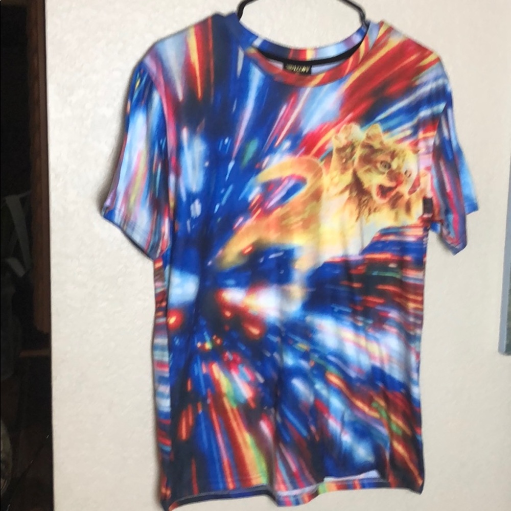 Multicolored Flying Cat Tee - image 1